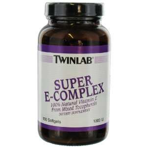  TwinLab Vitamin E Super E Complex 1,000 I.U. 100 softgels 