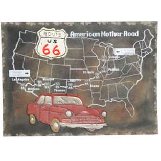 Wilco Wooden Wall Decor   Route 66 Map(Pack of 2) 