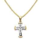   and White Gold Diamond Cross Pendant with Chain (0.31 cttw, H, SI