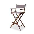  Casual Heritage Bar Height Director Chair, Grey with Walnut Frame
