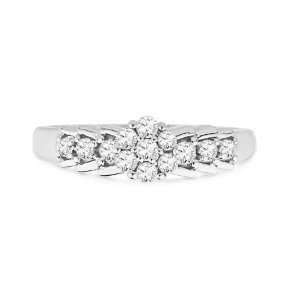  10KT White Gold Round Diamond Fashion Ring (1/3 cttw) D 