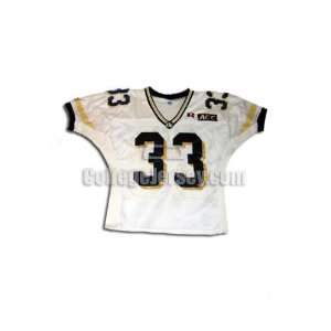 White No. 33 Game Used Georgia Tech Russell Football Jersey  