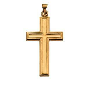   MM Large Cross Pendant in 14K Yellow Gold, 100% Satisfaction
