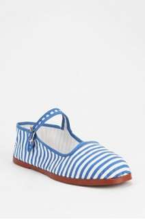 Overdyed Cotton Mary Jane Flat