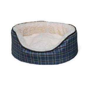    FurHaven 1012031 Posh Plaid Oval Dog Bed in Blue