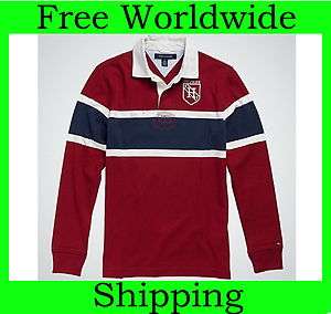 NEW TOMMY HILFIGER MENS CREST RUGBY POLO SHIRT LONG SLEEVE  