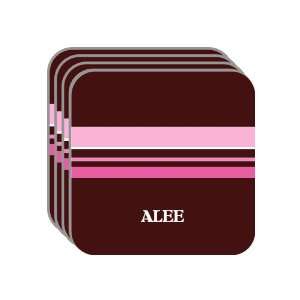 Personal Name Gift   ALEE Set of 4 Mini Mousepad Coasters (pink 