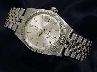 Mens Vintage Rolex Stainless Steel Datejust Date Watch W/Silver Dial 
