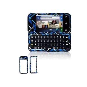 Motorola Backflip Graphic Case   Light Blue/Black Tartan 