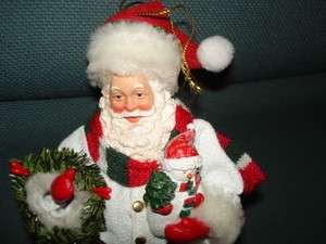 NEW Clothique Santa w/ Snowman Christmas Ornament Possible Dreams 2011 