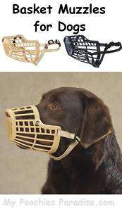 BASKET MUZZLES for DOGS 7 Sizes, 2 Colors, Low Prices  