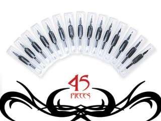 45 Sterile Tattoo Needles Silicone Gel Gripss Tubes and Tips 8RS US 