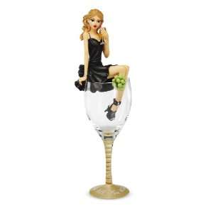 H2Z Wine All You Want White Wine Hiccup Girls Wine Glass  
