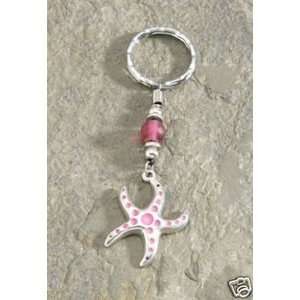  Hawaii Key Chain Pewter & Glass Bead Starfish Kitchen 