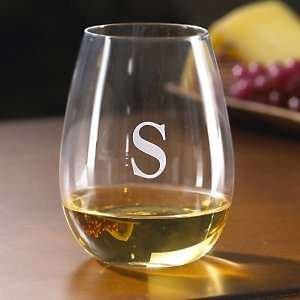  Personalized Wine Enthusiast U Chardonnay Stemless Wine Glasses 