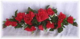 ROSE SWAG RED Wedding Table Centerpiece Silk Flowers Arch Gazebo Decor 
