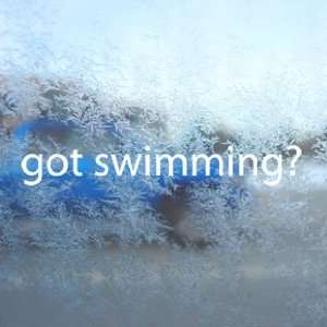 Got Swimming? White Decal Swim Pool Diving Window White 