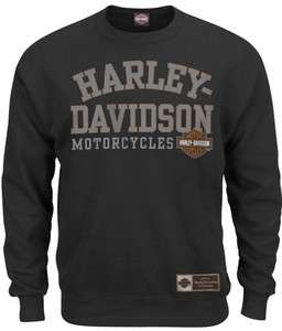 Harley Davidson Mens Owners Club Black Long Sleeve Pullover Crew 