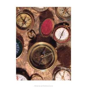  Antique Compass Collage   Poster by Vision studio (13x19 