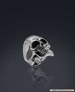 GIANT SKULL STAINLESS STEEL RING, DAY OF THE DEAD, DIA DE LOS MUERTOS 
