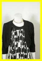 NEW JESSICA HOWARD Black & White Print Sheath Dress w/ Sweater 14 NWT 