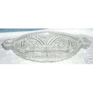  Glass Divided Thousand Line Relish Dish 