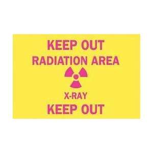 Radiation Sign,7 X 10in,pink/yel,eng   BRADY  Industrial 