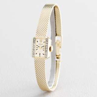 Ladies Rolex Vintage Deco Solid 14K Yellow Gold Diamond Watch  