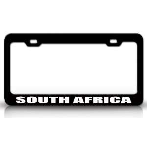 SOUTH AFRICA Country Steel Auto License Plate Frame Tag Holder, Black 