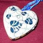 polish pottery hanging heart ornament iv manufaktura  