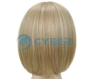 Lady Short Straight Blonde Party Hair Golden Wig/Wigs  