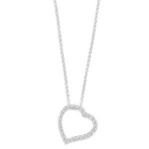  16 Inch Chain with Cut Out CZ Heart Jewelry