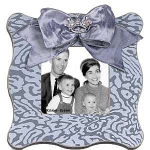    Silver Ocelot Picture Frame in Flannel with Crown Jewel Baby