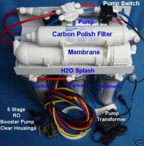   Clear Booster Pump Reverse Osmosis System Water Filter H2O Hose  