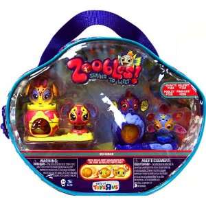 Zoobles Toy Gift Pack Carrying Case #124 Chante, #125 Helmut, #126 