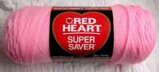RED HEART SUPER SAVER YARN #0373 BABY petal pink 7 Ounce skein WORSTED 