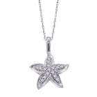 Katarina 14K White Gold 0.08 ct. Diamond Starfish Pendant with Chain