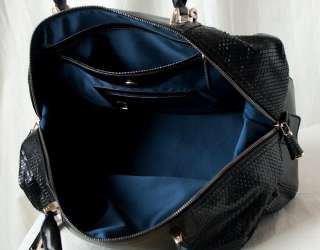 SERGIO ROSSI Black Laser Cut Large Bag Handbag Purse  