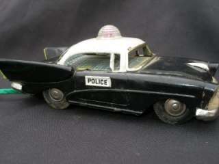 Vintage 1950s 60s Tin Toy Remote control Police Car KS Japan  