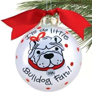  Georgia Bulldogs Silver Little Girl Fan Christmas Ornament 