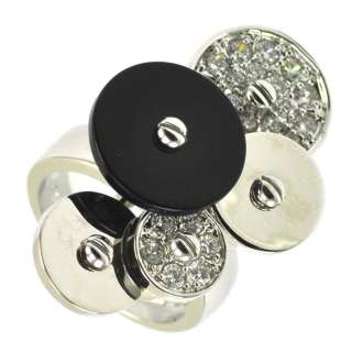 Black Onyx & Clear CZ Disc Rotating Ring Size 6 (Also in 57891011 