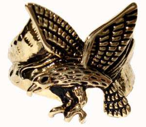 Mens Flying Eagle 18kt Gold Plated Ring New  