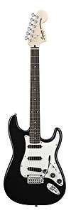 Squier by Fender Deluxe Hot Rails Stratocaster (Strat) Black, FREE 