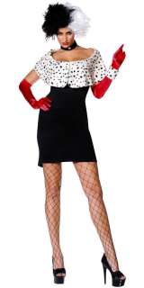 Evil Madame Cruella De Ville Ladies Fancy Dress Costume 5020570053980 