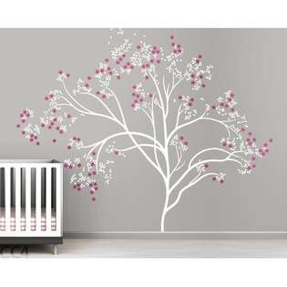   Studio Blossom Tree Extra Large Wall Decal   Color White / Hot Pink