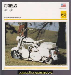 1955 1965 CUSHMAN Super Eagle 350 cc BIKE SCOOTER CARD  