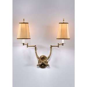  Wildwood Lamps 1157 Crossed 1 Light Sconces in Solid Brass 