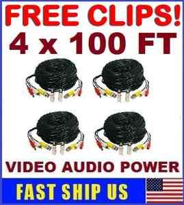 100 ft Security Camera CCTV Video Audio Power Cable  