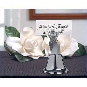  Silver Bride & Groom Wedding Bell/Place Card Holder 