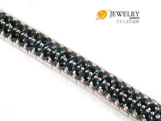   .6ct Genuine Blue Sapphire Bracelet 925 Sterling Silver Size 8  